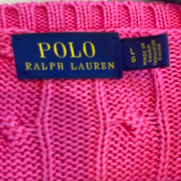 Polo cable knit pink sweater - Picture 3 of 4